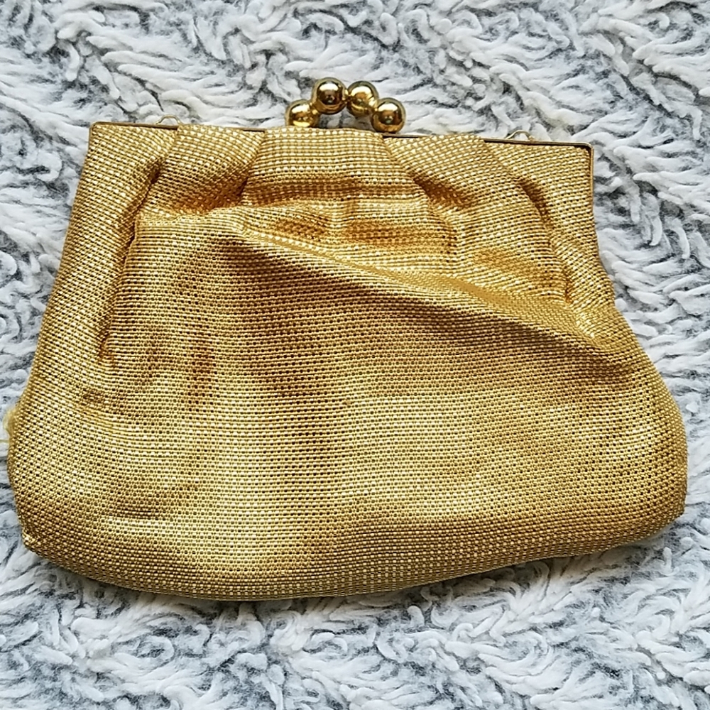 Vintage Gold Mesh Evening Clutch